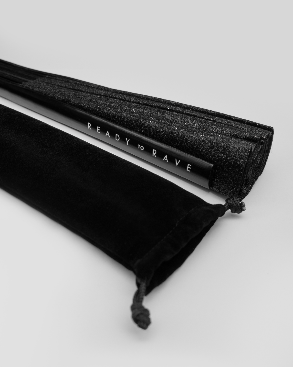 Black Glitter Large Hand Fan